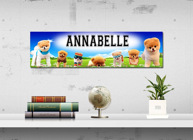 Boo the Dog - Personalized Poster with Your Name, Birthday Banner, Custom Wall Décor, Wall Art